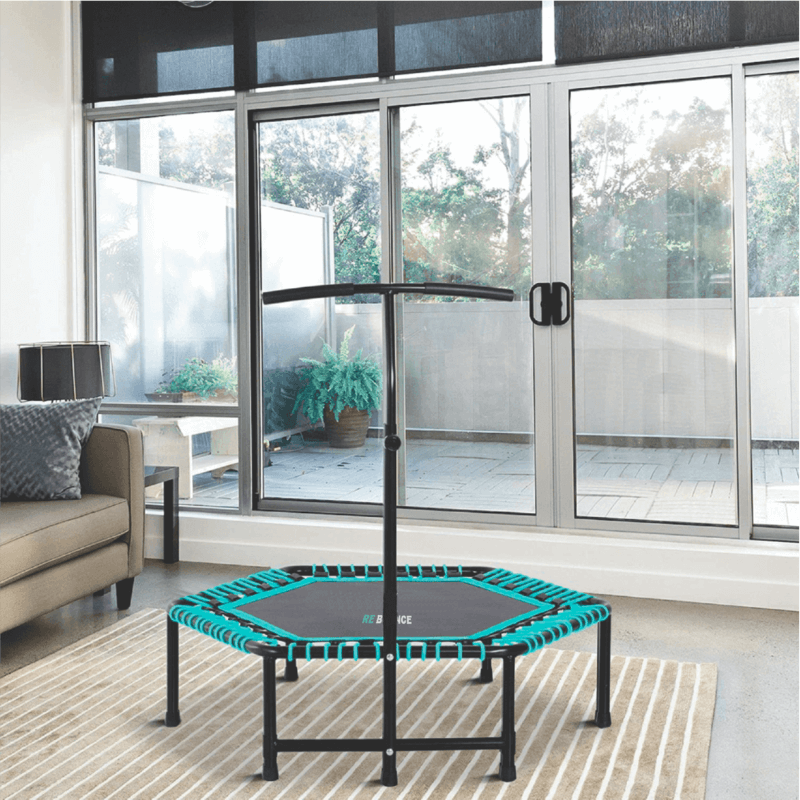 Hex Fitness Hex Fitness Rebounder & Trampoline - Celeste Turquoise — rear view