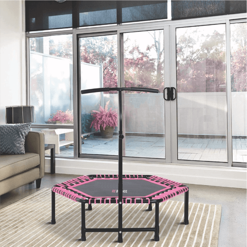 Hex Fitness Hex Fitness Rebounder & Trampoline - Azalea Pink — side view