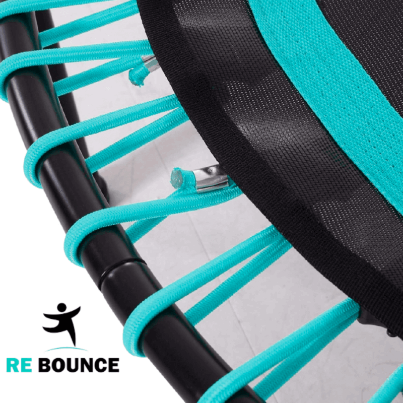 Rb250 Round Fitness Rebounder & Trampoline – Celeste Turquoise — rear view