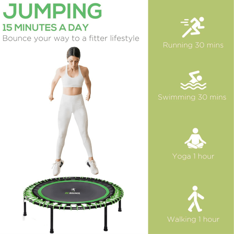 Round Fitness Rebounder & Trampoline - Khloe Green — side view