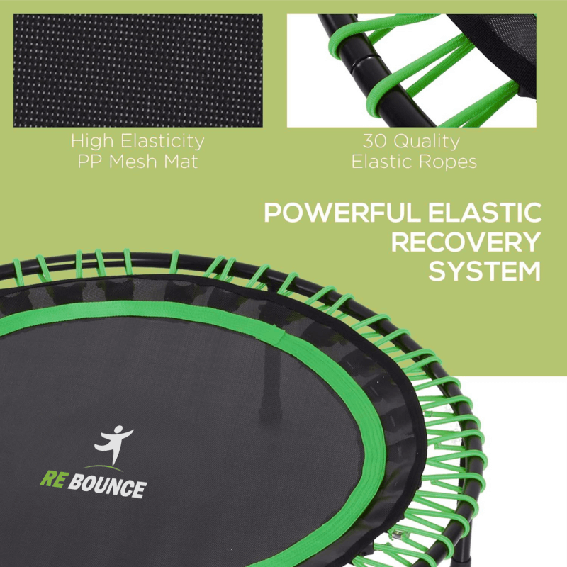 Round Fitness Rebounder & Trampoline - Khloe Green — rear view