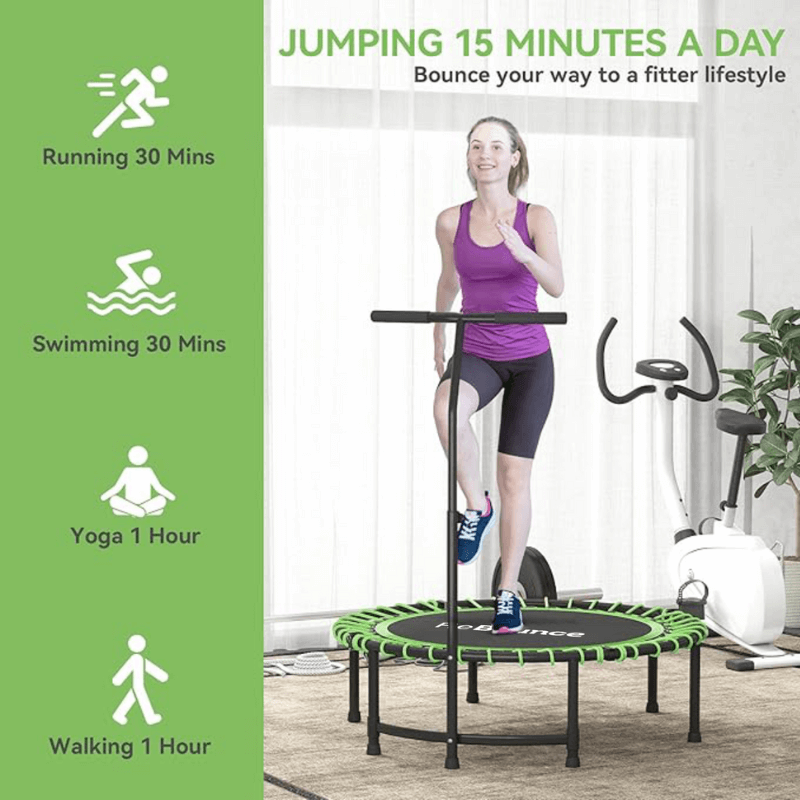 Rb100 Round 40″ Rebounder + Adjustable Handle — alternative angle