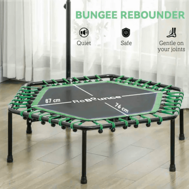 Rb150 Hex 45″ Rebounder + Adjustable Handle – Green — detail view