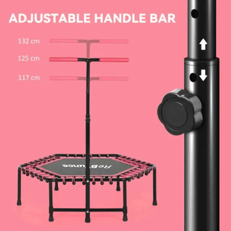 Rb150 Hex 45″ Rebounder + Adjustable Handle – Pink — detail view