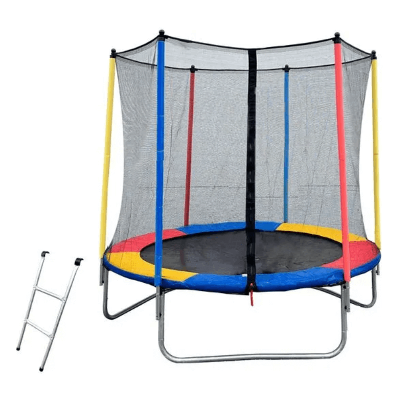8FT Outdoor Trampoline+ 2 Step Ladder — in use