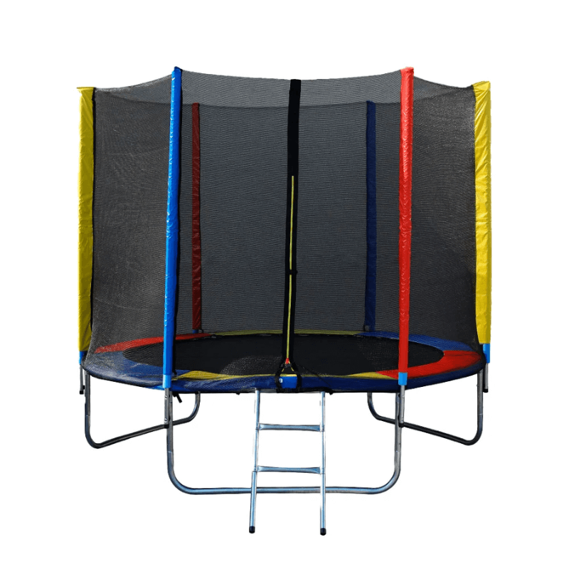 8FT Outdoor Trampoline+ 2 Step Ladder — side view