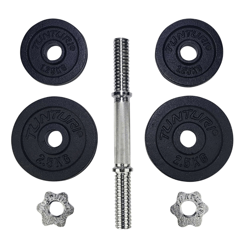 Tunturi 10kg Dumbbell Set - 1 Bar — in use