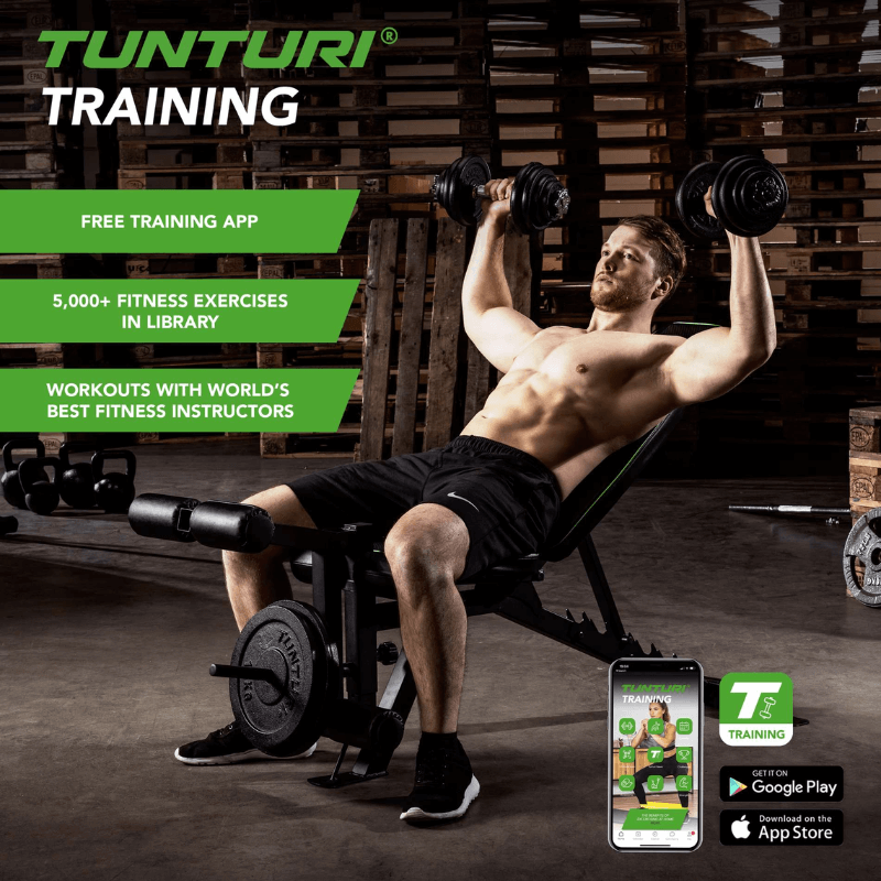 Tunturi 20kg Dumbbell Set - 2 Bars — in use