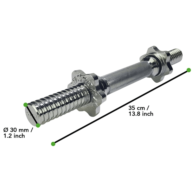 Tunturi 20kg Dumbbell Set - 2 Bars — side view