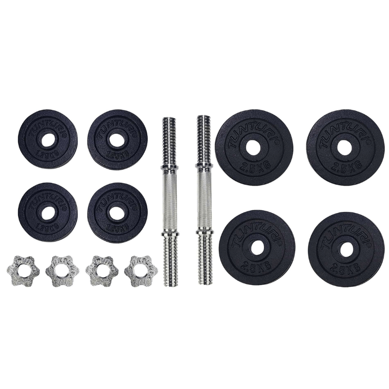 Tunturi 20kg Dumbbell Set - 2 Bars — rear view
