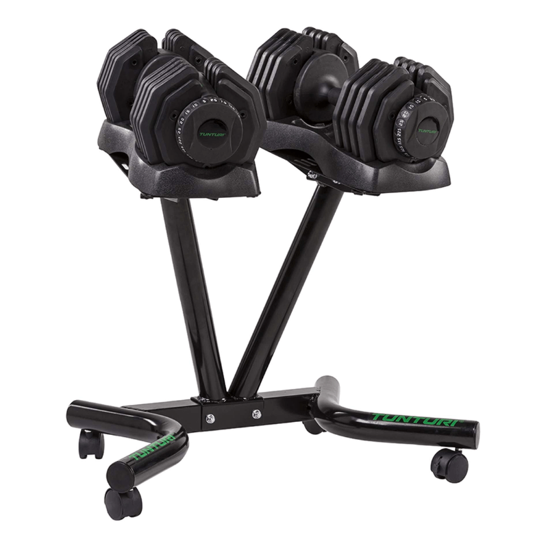 Tunturi 25kg Selector Dumbbell Set + Stand — dumbbell set available from Gym Machines South Africa