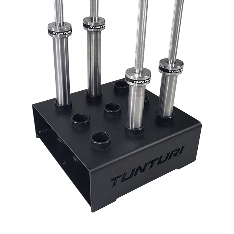Tunturi Olympic Bar Holder Storage Rack - 9 Bars — close-up of the frame
