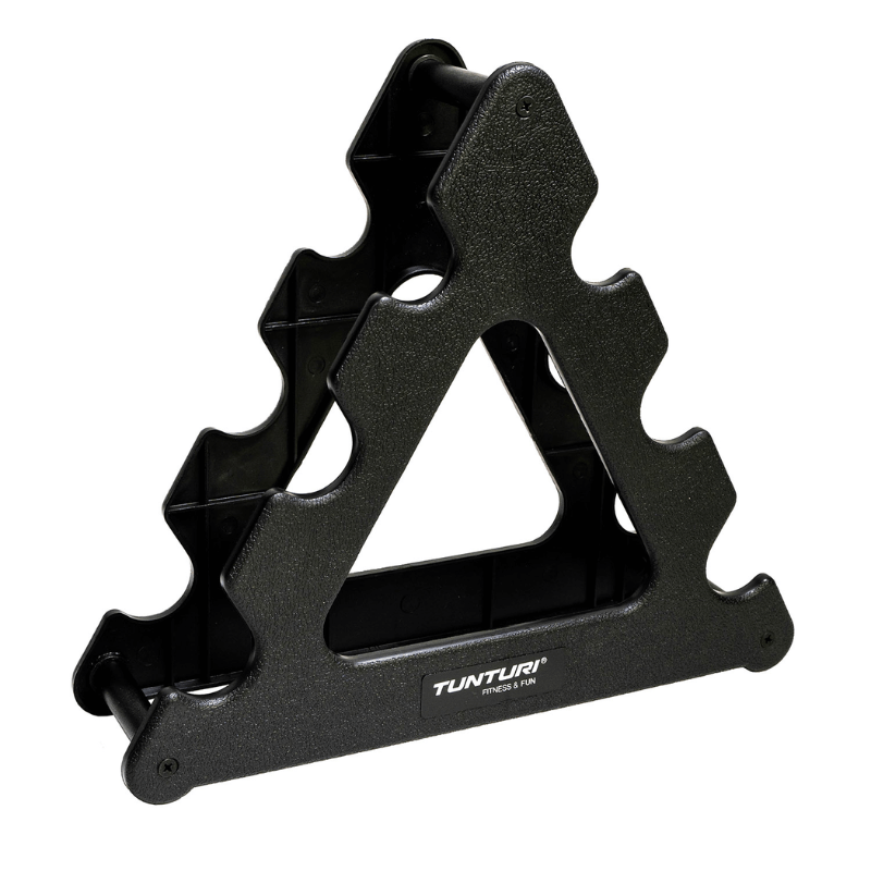 Tunturi Neoprene Dumbbell Set 1kg - 3kg + Stand — rear view