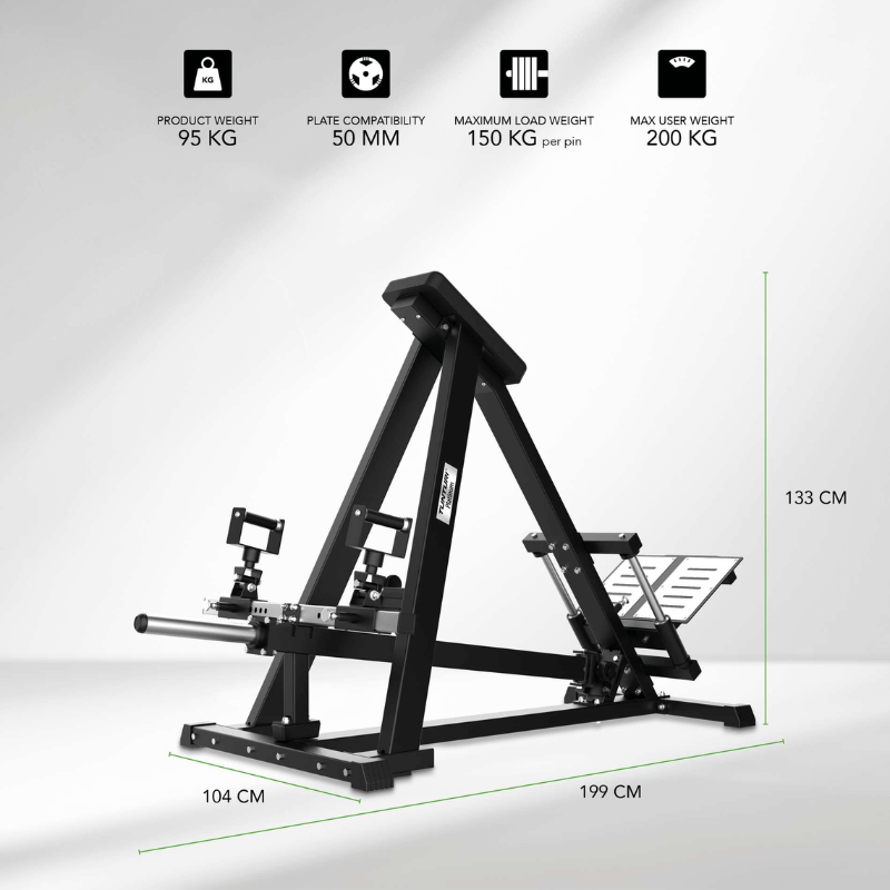 Tunturi Platinum Adjustable T-Bar Row - Plate Loaded — close-up of the frame