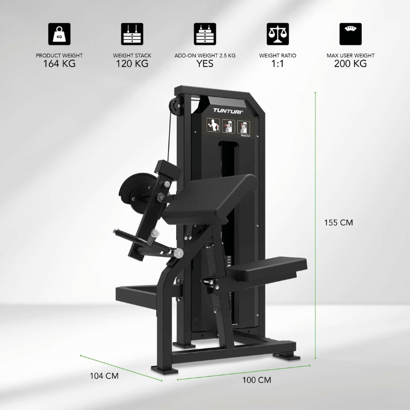 Tunturi Platinum Bicep Curl - Selectorized — in use