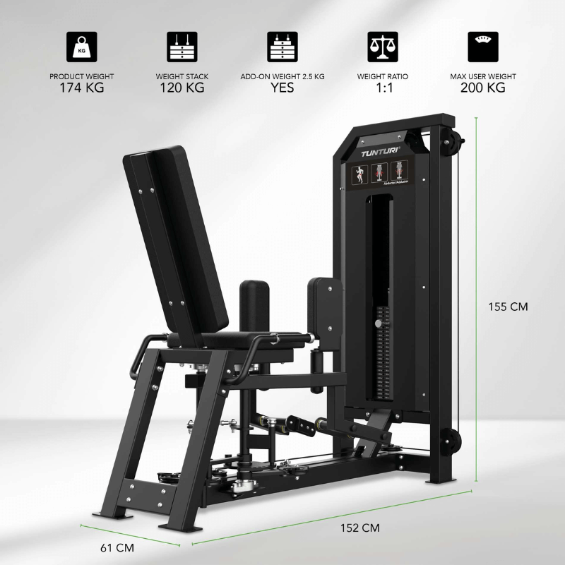 Tunturi Platinum Dual Abducter / Adductor - Selectorized — close-up of the frame