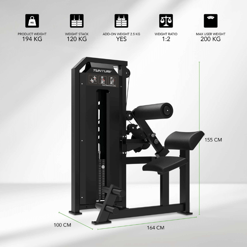 Tunturi Platinum Dual Back / Abdominal Combo- Selectorized — rear view