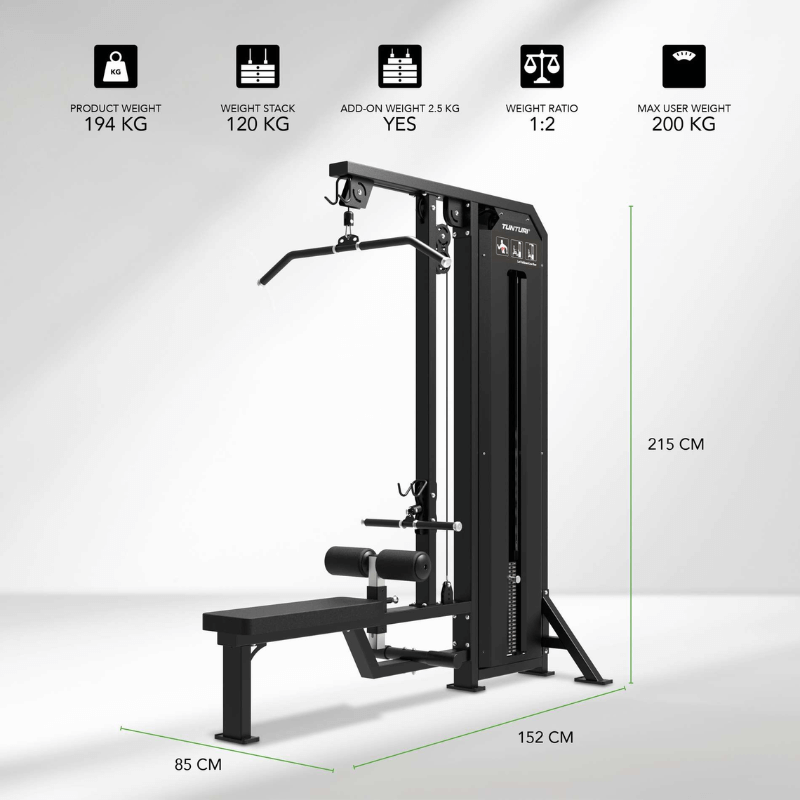 Tunturi Platinum Dual Lat Pulldown / Low Row- Selectorized — in use