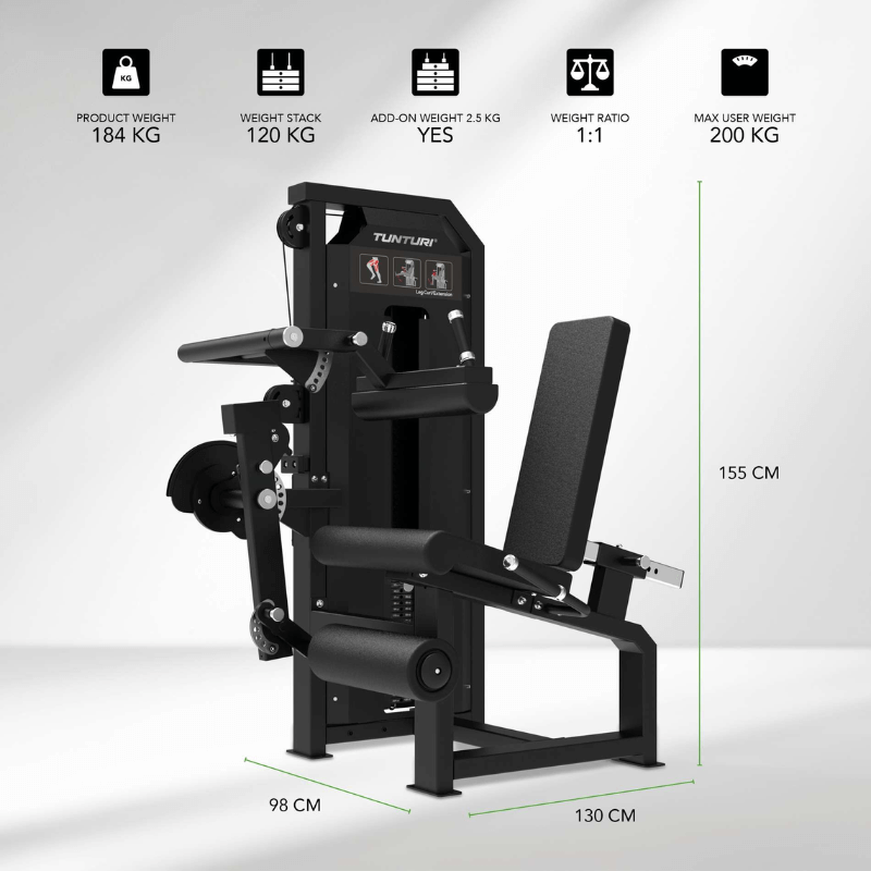 Tunturi Platinum Dual Leg Extension / Curl- Selectorized — side view