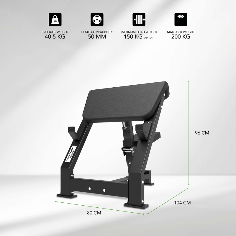 Tunturi Platinum Preacher Curl — rear view