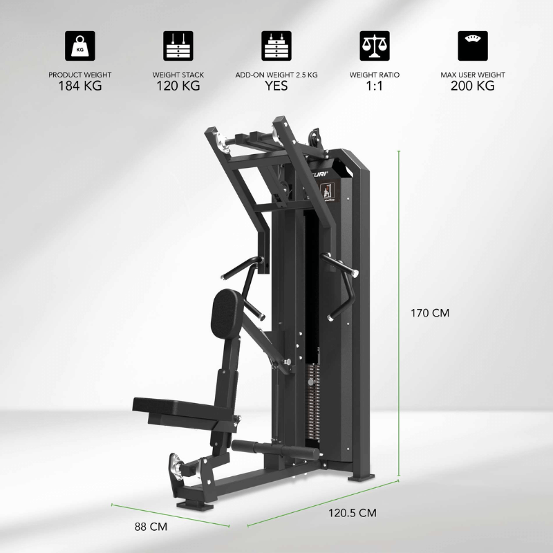 Tunturi Platinum Seated Row - Selectorized — rear view