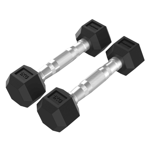 Tunturi Platinum Studio Hex Rubber Dumbbell Sets — dumbbell set available from Gym Machines South Africa