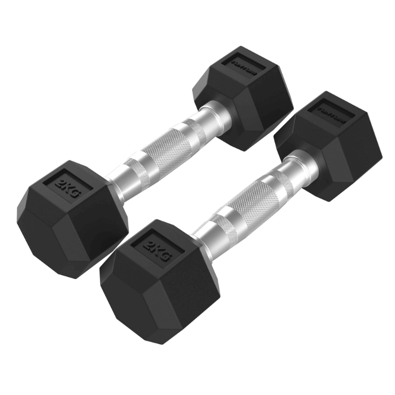 Tunturi Platinum Studio Hex Rubber Dumbbell Sets — alternative angle