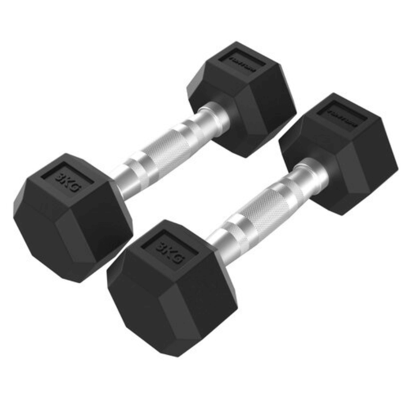 Tunturi Platinum Studio Hex Rubber Dumbbell Sets — close-up of the frame