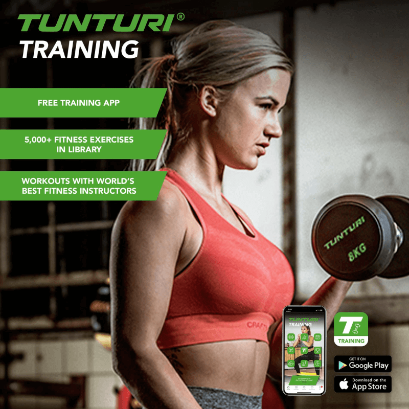Tunturi Pro Commercial Round Pu Dumbbell Set (2kg-42kg) — rear view