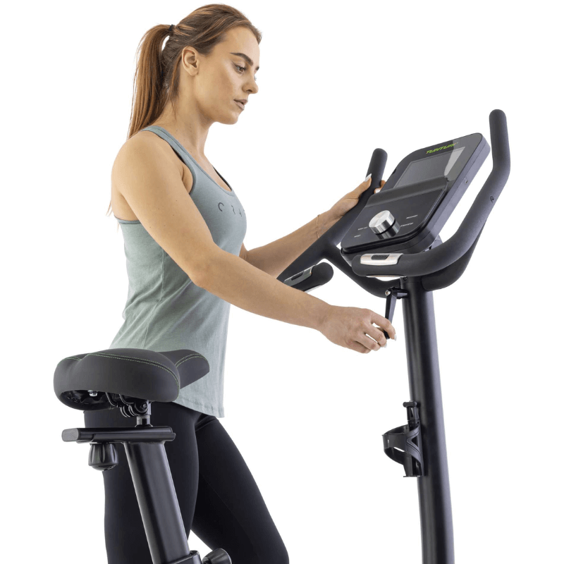Tunturi Signature E50 Upright Exercise Bike — side view