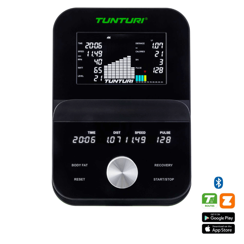 Tunturi Signature E50 Upright Exercise Bike — close-up of the frame