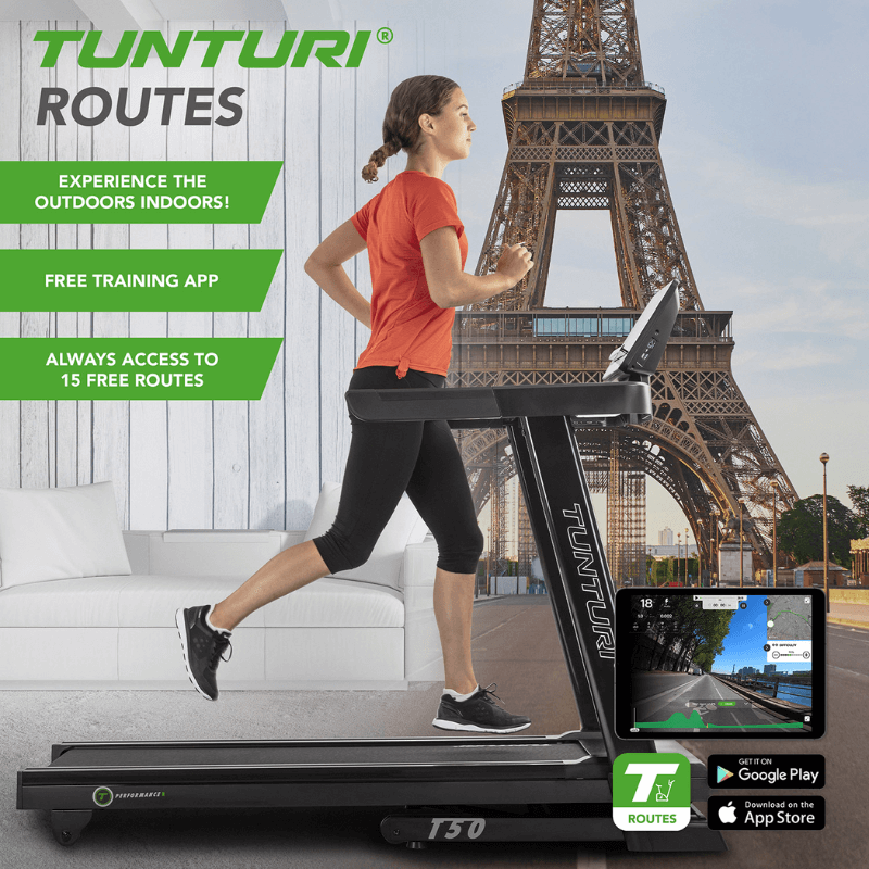 Tunturi T50 Performance Treadmill – Zwift — rear view