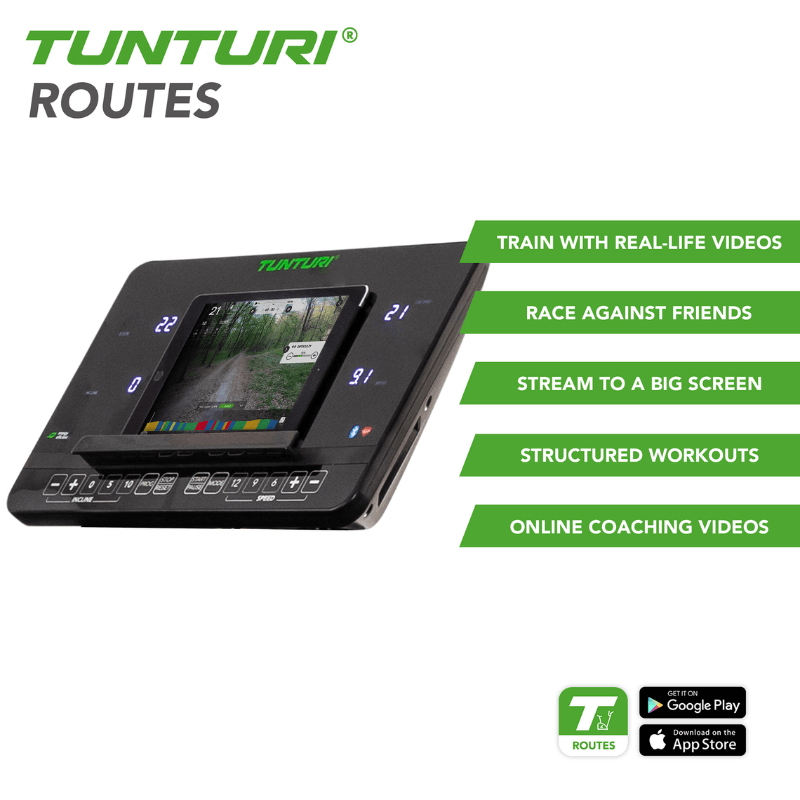 Tunturi T90 Endurance Ac Treadmill - Zwift — side view