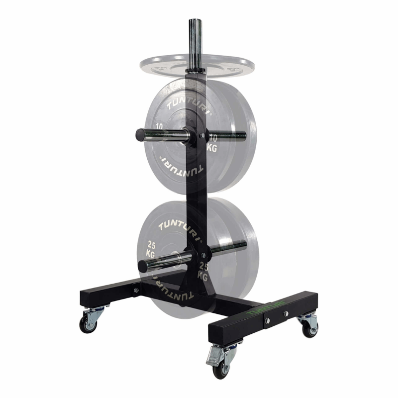 Tunturi Mobile Upright Bumper Plate Rack — rack available from Gym Machines South Africa