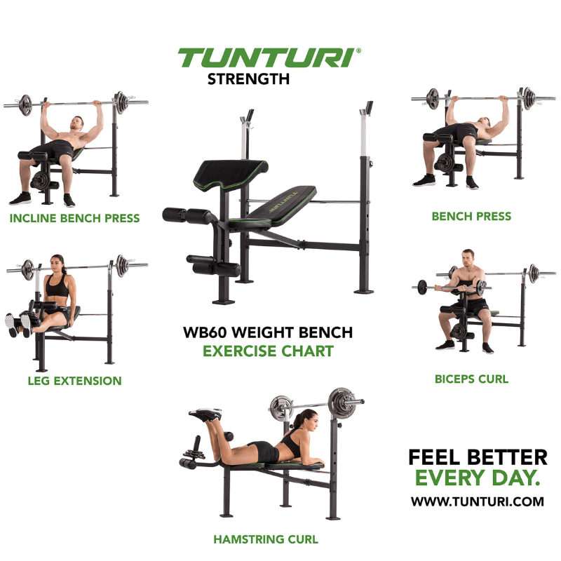Tunturi Wb60 Olympic Weight Bench — in use