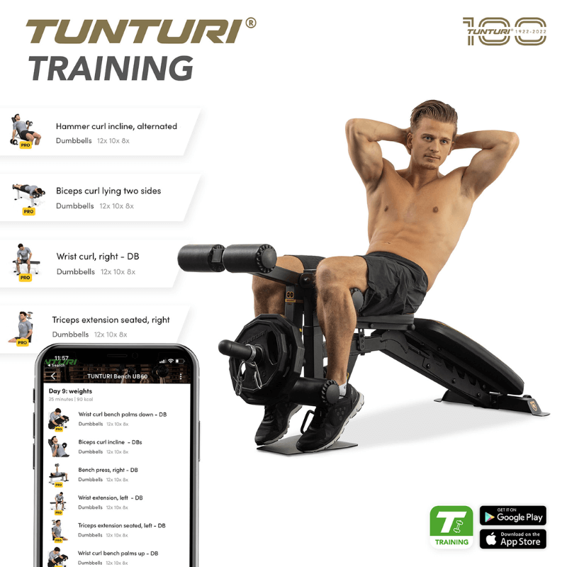 Tunturi Centuri Edition Adjustable Utility & Leg Workout Bench — close-up of the frame