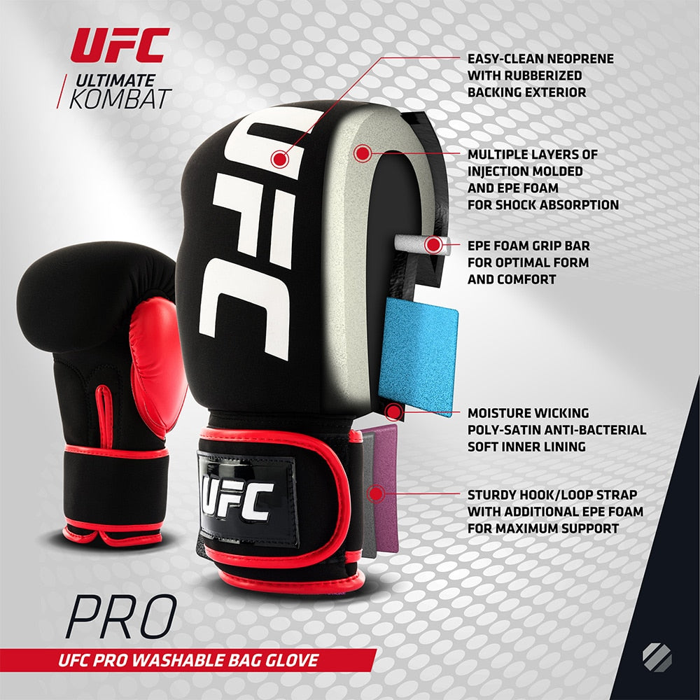 UFC UFC Pro Washable Fitness Gloves (Black / White) — alternative angle