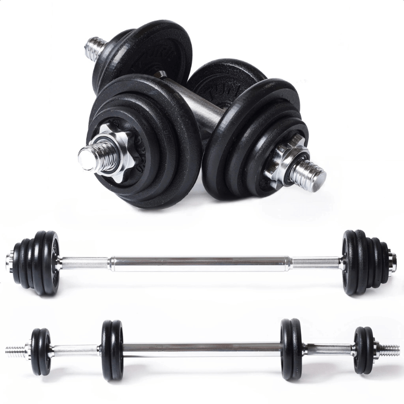 Tunturi Barbell / Dumbbell Set, 20kg - Iron — dumbbell set available from Gym Machines South Africa