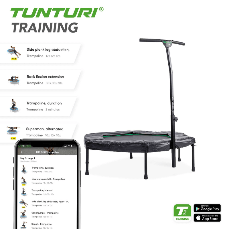 Tunturi Hex Fitness Trampoline — in use