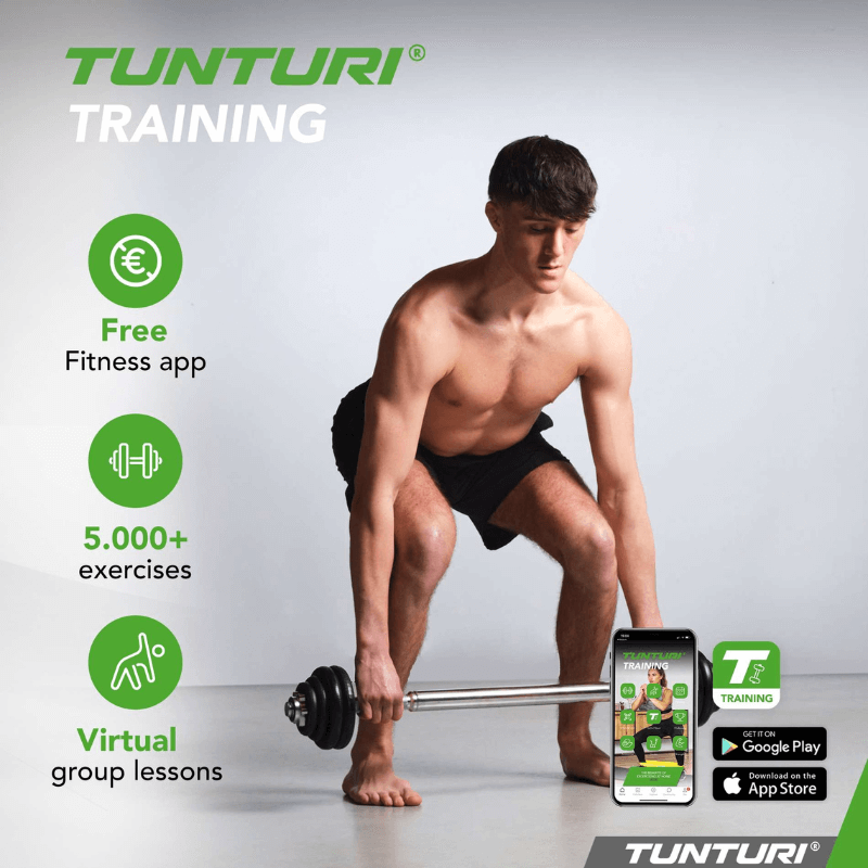 Tunturi Barbell / Dumbbell Set, 20kg - Iron — close-up of the frame