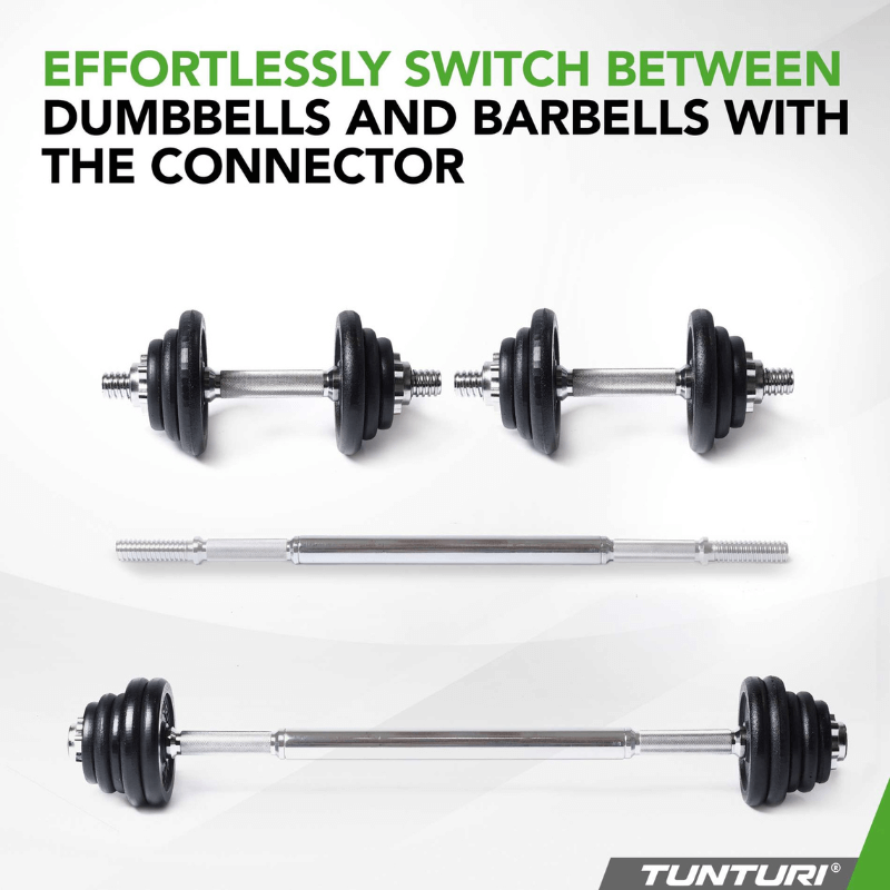 Tunturi Barbell / Dumbbell Set, 20kg - Iron — alternative angle