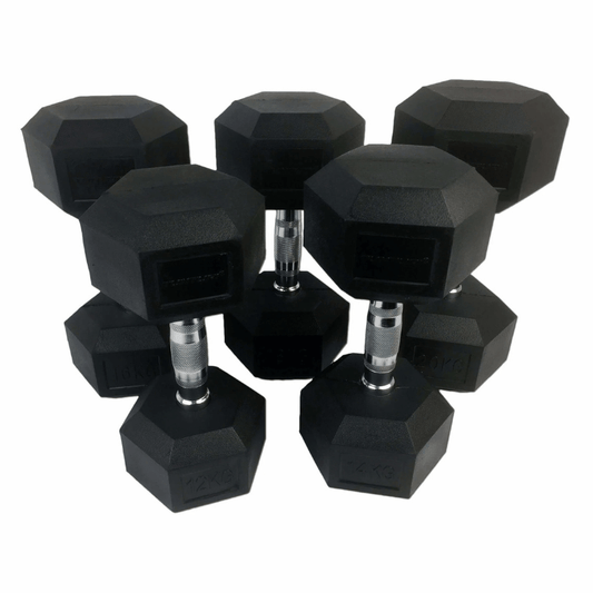 Tunturi Rubber Dumbbells Set (12-20 KG) — dumbbell set available from Gym Machines South Africa