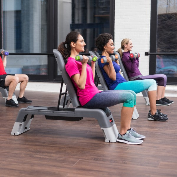 Aerobic Stepper & Adjustable Workout Bench Combo — side view