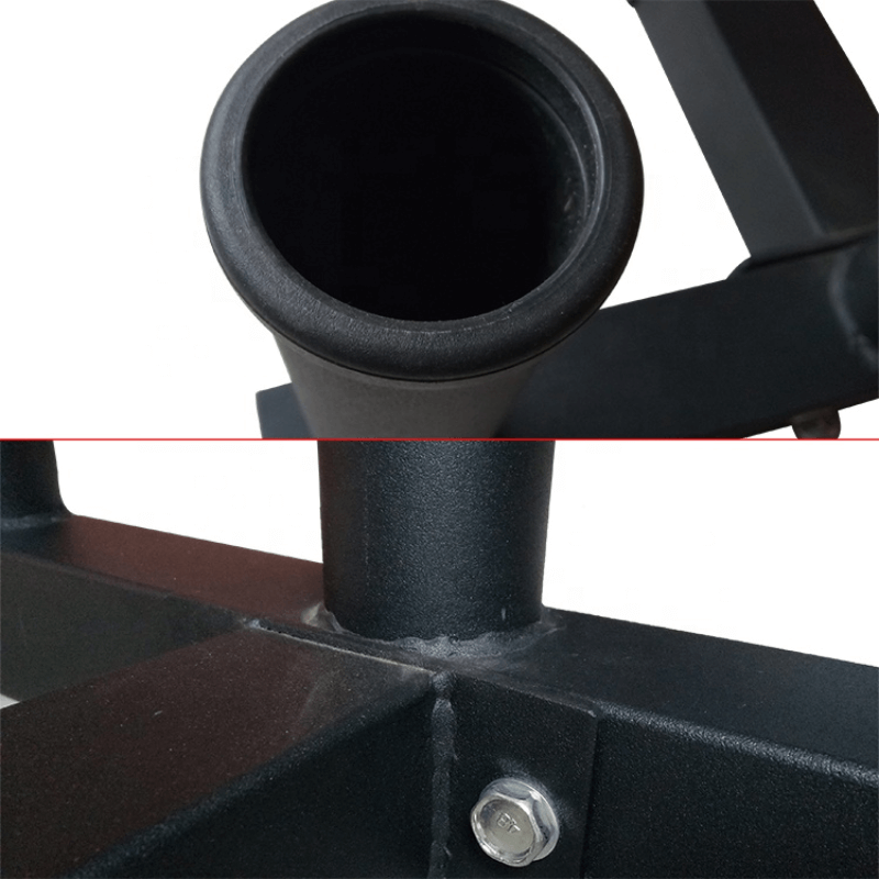 Olympic Weight Plate Tree Rack + 6 Barbell Holder — in use