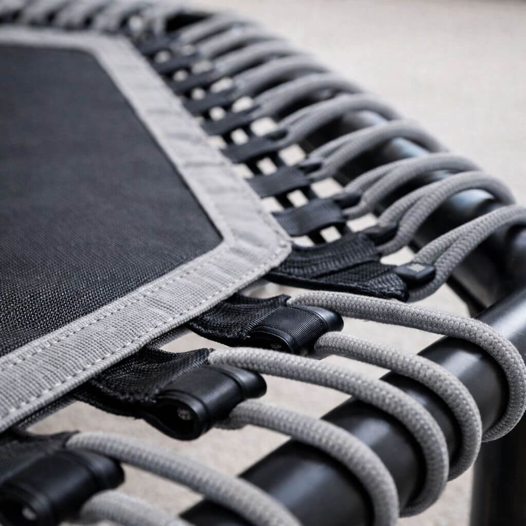 Hex Fitness Hex Fitness Rebounder & Trampoline – Sterling Grey — in use