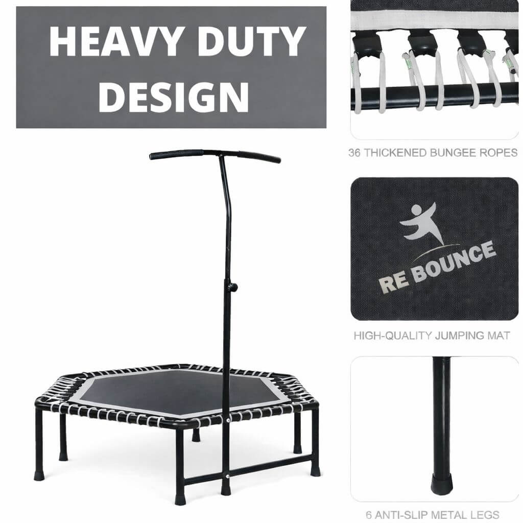 Hex Fitness Hex Fitness Rebounder & Trampoline – Sterling Grey — alternative angle