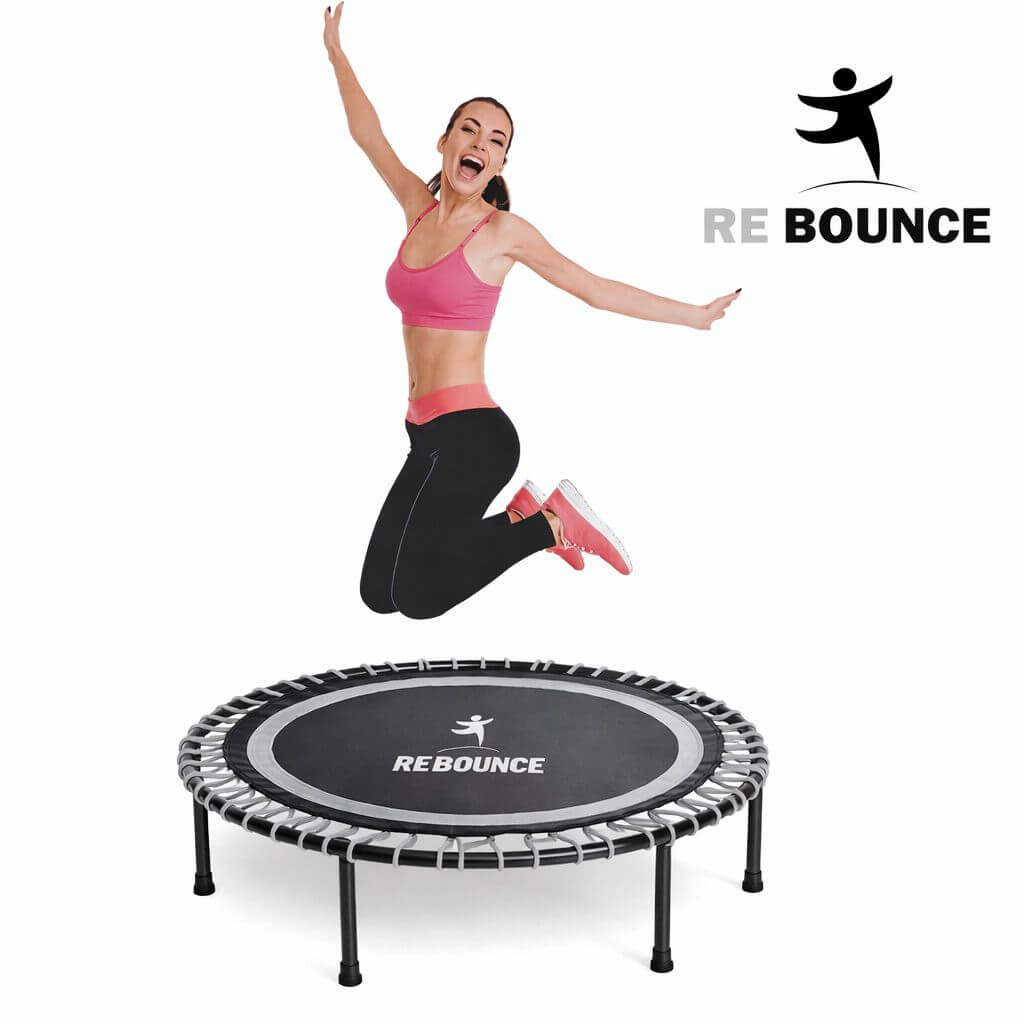 Round Fitness Rebounder & Trampoline – Sterling Grey — close-up of the frame
