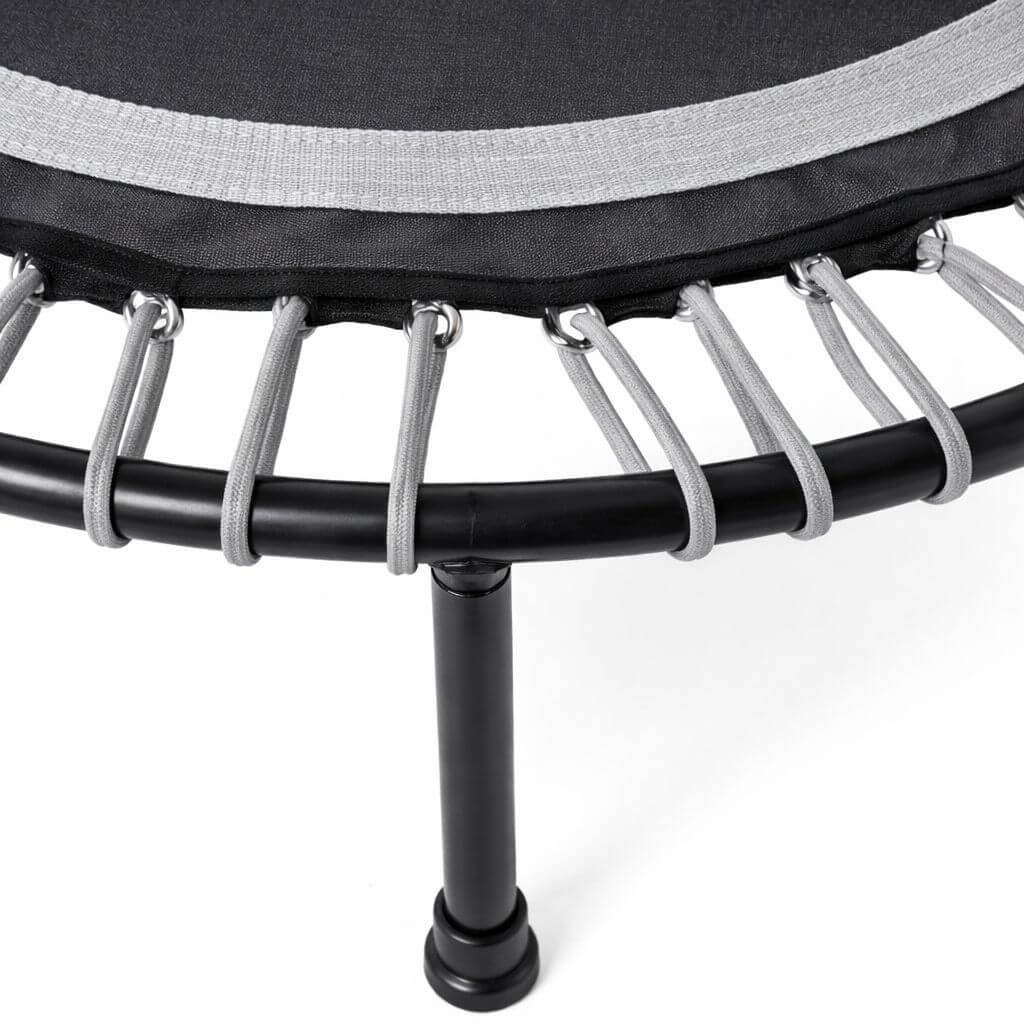 Round Fitness Rebounder & Trampoline – Sterling Grey — rear view