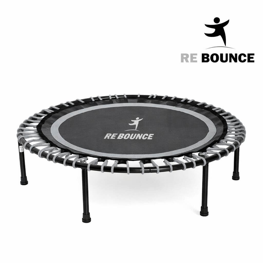 Round Fitness Rebounder & Trampoline – Sterling Grey — side view