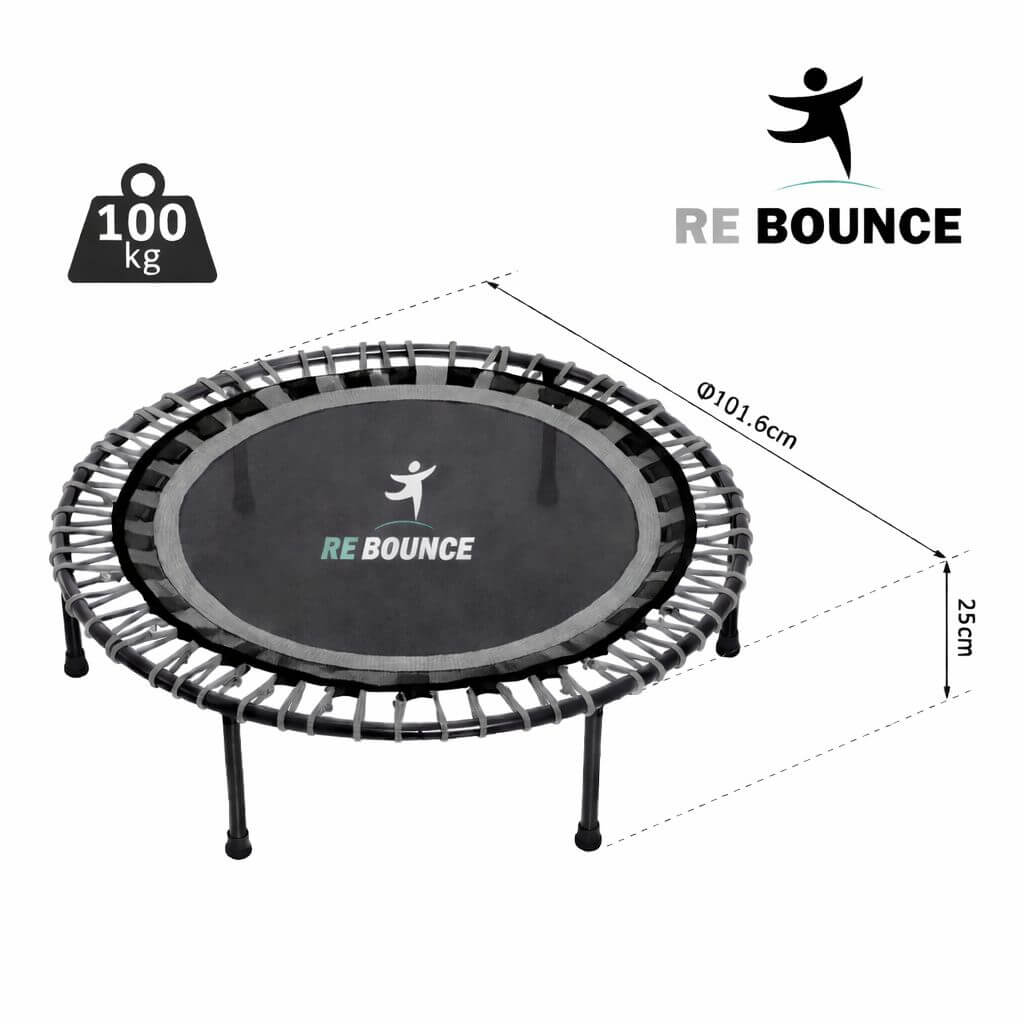 Round Fitness Rebounder & Trampoline – Sterling Grey — detail view